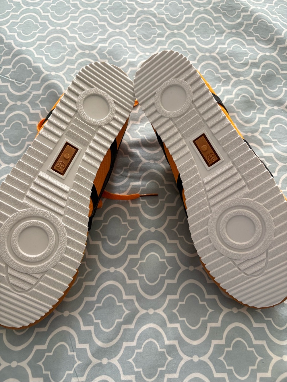 Onitsuka Tiger by Asics Bright Orange Sneakers with Black Stripes - Picture 2 of 4